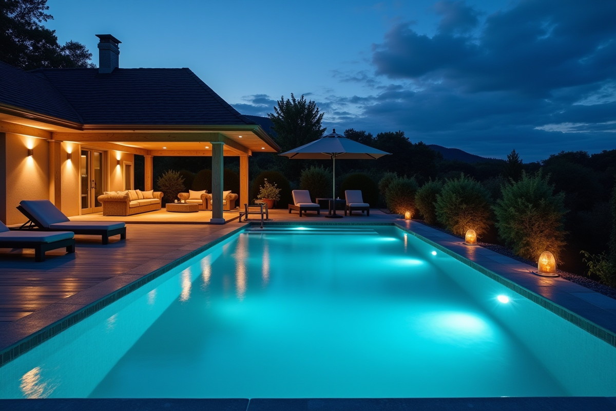 éclairage piscine